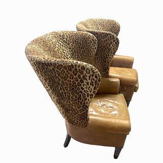 Pair of Ralph Lauren Leopard Print Chairs