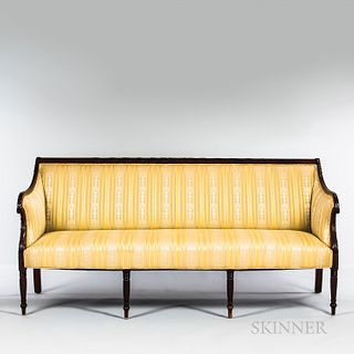Fine Federal Upholstered Carved Mahogany Sofa