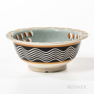 Trailed Slip-, Cat's-eye-, and Earthworm-decorated Bowl