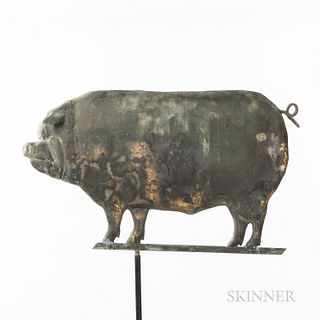 Large Molded Copper Pig Weathervane