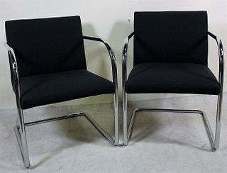 PAIR OF KNOLL BRUNO CHAIRS BY MIES VAN DER ROHE