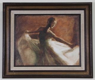 CHESTER SNOWDEN DANCING LADY OIL PAINTING