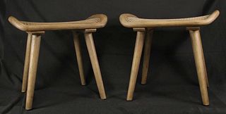PAIR OF ARNE SMALL WOODEN BENCHES