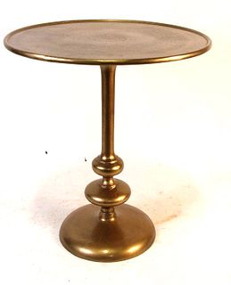ANTIQUED FINISH ON ALUMINUM TOTE SIDE TABLE