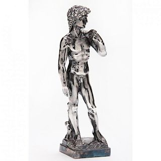 Sterling Silver Sculpture of David, after Michelangelo