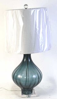 CONTEMPORARY BLUE MURANO GLASS LAMP