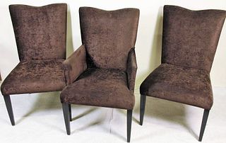 LOT OF SIX CONTEMPORARY BROWN CHAIRS