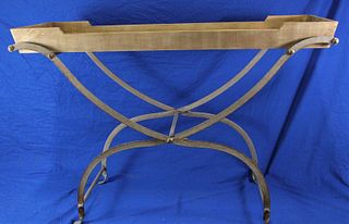 WOOD TRAY TOP FOLDING CONSOLE TABLE