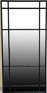 FRAMED BLACK PAINTED CONTEMPORARY WALL MIRROR