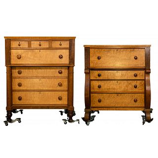 Empire Style Tiger Maple Dressers