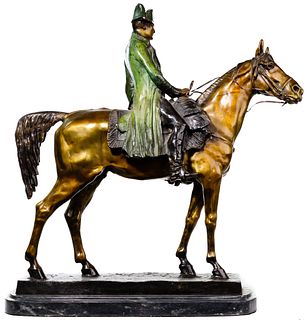 (After) Louis-Marie Morise (French, 1818-1883) 'Napoleon Bonaparte Ã  Cheval' Bronze Sculpture