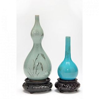 Two Asian Cabinet Vases