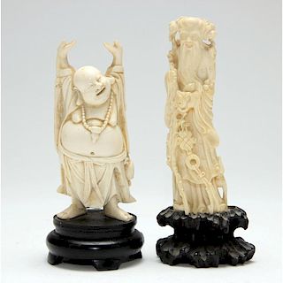 Pair of Ivory Chinese Deities