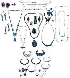 Native American Indian and Mexican Silver Jewelry Assortment