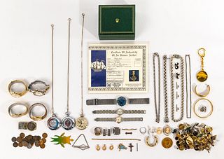 Gold, Sterling, Costume Jewelry and Watch Assortment