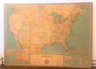 Vintage 1950's Map of the USA