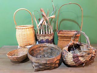 Collection Vintage Handwoven Baskets