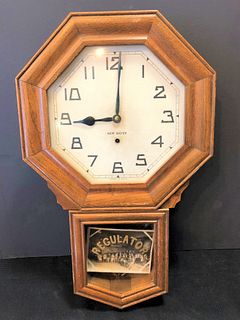 Antique Oak Regulator School Clock