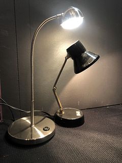 Pr Mid Century Adjustable Articulating Desk Lamps 