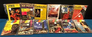 12 1950s Sci-Fi Pulp Fiction Magazines 