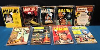 9 Amazing Stories Science Fiction Magazines 1950s