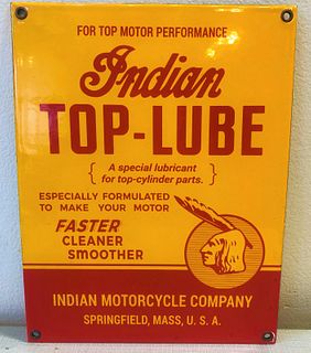 Indian Motorcycle Enamel Advertising Sign