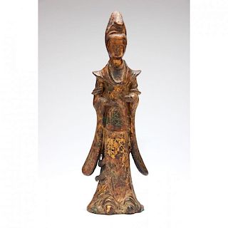 Fine Chinese Gilt Bronze Figure of Guanyin