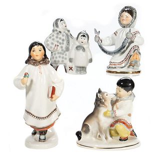 Russian Lomonosov Porcelain Yakut Figures