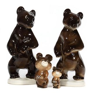 Russian Lomonosov Porcelain Bears