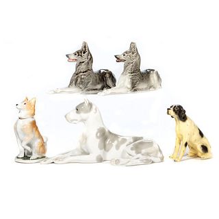 Russian Lomonosov Porcelain Canine Group