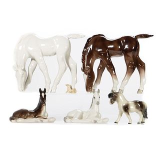 Russian Lomonosov Porcelain Group of Horses