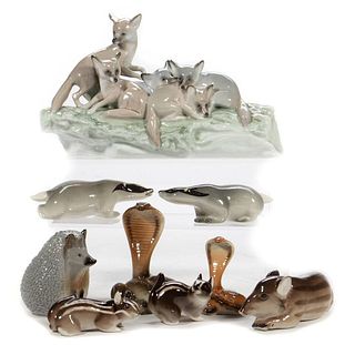 Russian Lomonosov & Dresden Porcelain Group of Animals