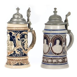 Ceramic and Pewter Steins