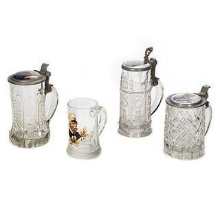 German Glass and Pewter Steins