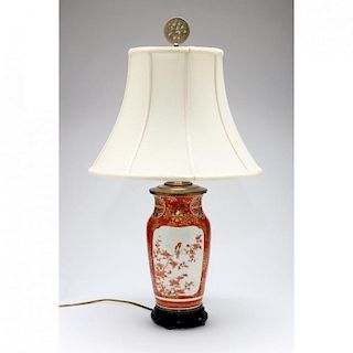 Japanese Kutani Porcelain Table Lamp