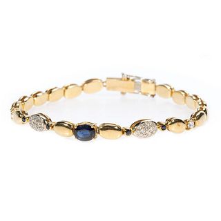Sapphire, diamond and 18k gold bracelet