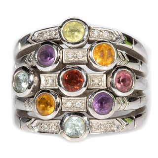 Sonia B. semi-precious, diamond & 14k white gold ring