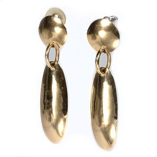 Pair of 14k gold pendant earrings