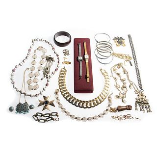 Collection of costume jewelry & watches