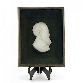 Antique Marble Silhouette of a Bearded Man