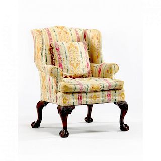 George III Chippendale Wing Chair