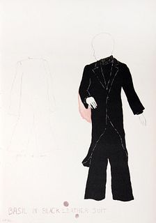 Jim Dine - Basil in Black Leather Suit