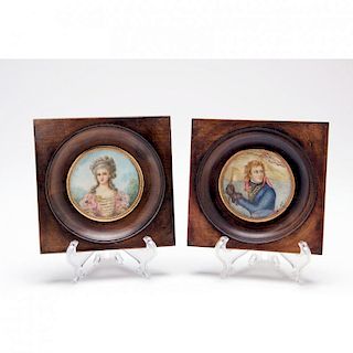 Two Miniature Portraits on Ivory
