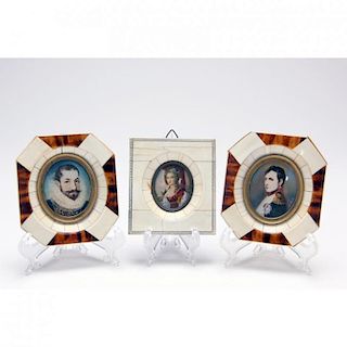 Three Miniature Portraits on Ivory