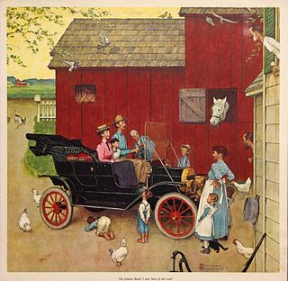 Norman Rockwell The Famous Model T was Boss of the Road