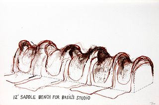 Jim Dine - 12' Saddle Bench for Basil's Studio