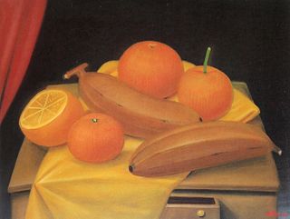 Fernando Botero (after) - Orange and Bananas