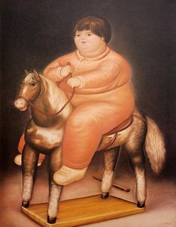 Fernando Botero (after) - Pedro on a Rocking-Horse