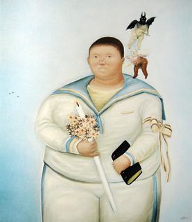 Fernando Botero (after) - Self-portrait on the Day of