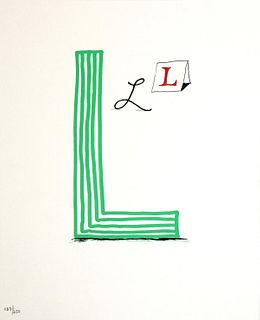 David Hockney - Letter L from "Hockney
